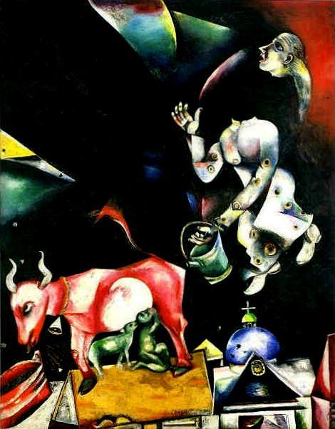Aux ânes de Russie et autres contemporain Marc Chagall Peintures à l'huile